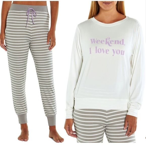 NWT Wildfox weekend I love you pajama L - Picture 1 of 6